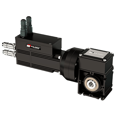 Brushless servomotor with integrated drive and worm reduction (S3 intermittent duty)