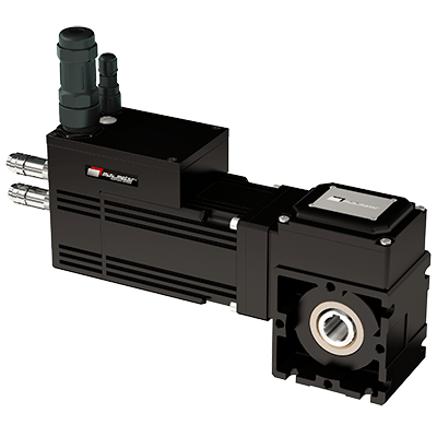Brushless servomotor with integrated drive and worm reduction (S3 intermittent duty)