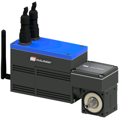 Brushless servomotor with integrated drive, worm reduction and wireless fieldbus