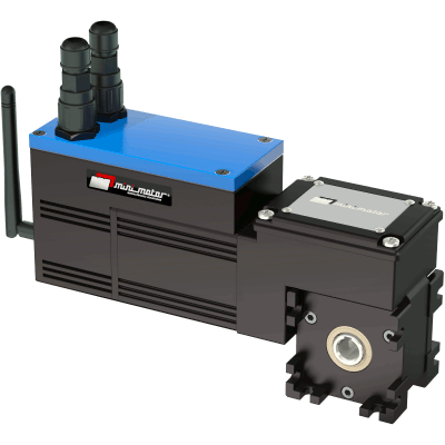 Brushless servomotor with integrated drive, worm reduction and wireless fieldbus (S3 intermittent duty)