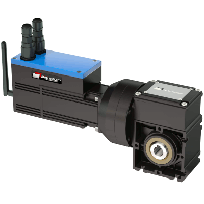 Brushless servomotor with integrated drive, worm reduction and wireless fieldbus (S3 intermittent duty)