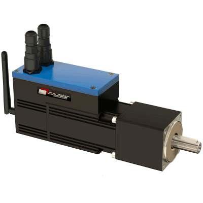 Brushless servomotor with integrated drive, planetary reduction and wireless fieldbus (S3 intermittent duty)