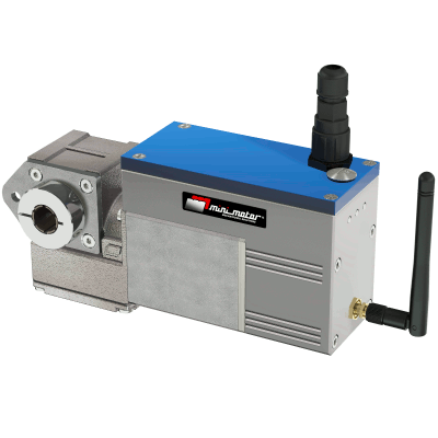 Brushless servogearmotor for format changeover with integrated drive, multi-turn absolute encoder and wireless fieldbus