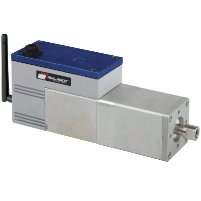 Brushless linear servomotor for format changeover with integrated drive, multi-turn absolute encoder and wireless fieldbus