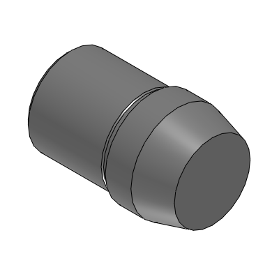 Precision Cleaning Large Head Locating Pin - Nonmagnetic, Tapered Tip, Tapped Shank, P/L/B Configurable
