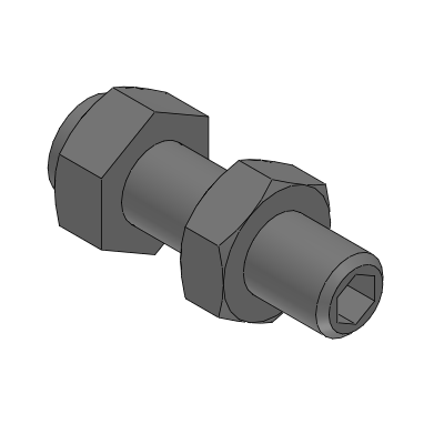 Anschlagbolzen mit Polyurethan-Flansch - gerade Innensechskant-Ausführung