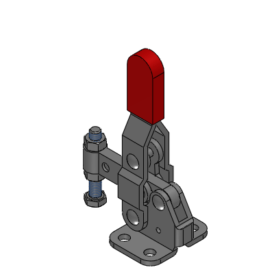 토글 클램프 - 아래면 누름・핸들 세로형 (플랜지 베이스) -
