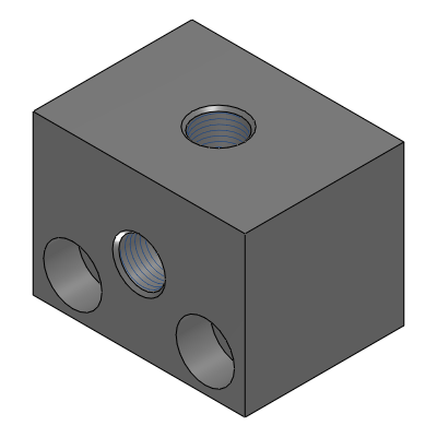 Precision Cleaning Terminal Blocks - Hydraulic or Pneumatic, Outlets 2 Sides, No Inlets, Vertical Mounting Holes