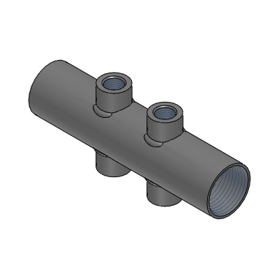 Precision Cleaning Piping Manifolds - Tapped Sockets, Outlets 2 Rows 180Deg., 2 Inlets, Configurable