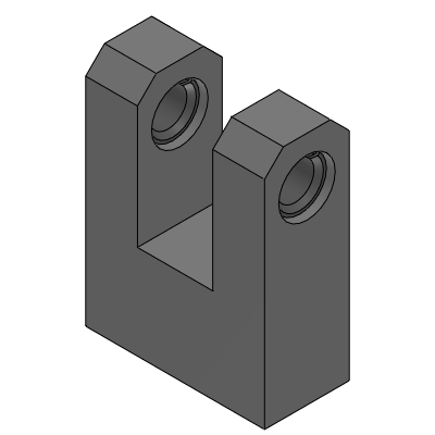 Precision Cleaning Hinge Bases - Concave U-Shaped Type - W Dimension Fixed Type