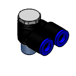 Schnellkupplungen - Kniestück, 2 Abgänge