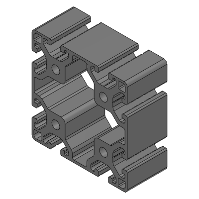 Aluminum Frames -10 Series - 120x120 mm 2Row Groove Four Slots per Side - Configurable Length
