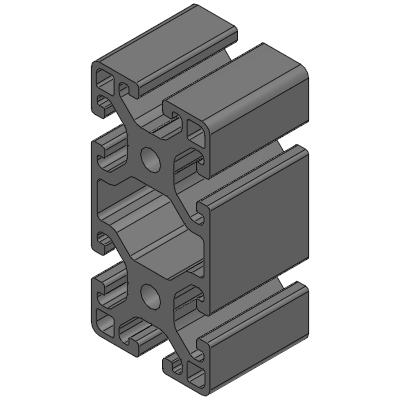 Aluminum Frames -10 Series - 60x120 mm 2Row Groove Four Slots per Side - Configurable Length
