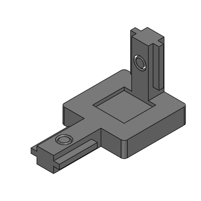 Supports borgnes en cornière HFS5, carrés 20mm, type à deux directions