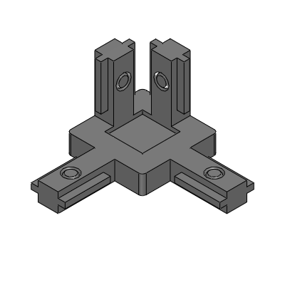 Supports borgnes en cornière HFS5, carrés 20mm, type à trois directions