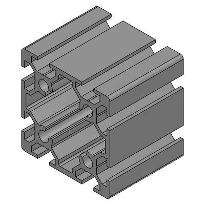 Aluminum Frames -6 Series-2 Row Groove 60 mm Square-Specified Length