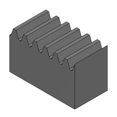 Rack Gears - Pressure Angle 20°, Configurable L Dimension