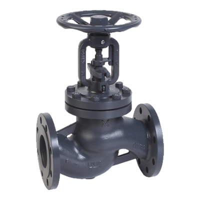 Valvola a flusso avviato con tenuta a soffietto acciaio al carbonio PN 40