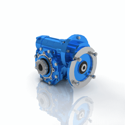 Precoppia di riduzione + Motoriduttore a vite senza fine con predisposizione per attacco motore PAM e manicotto e limitatore di coppia