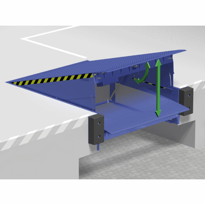 HYDRAULIC DOCK LEVELLER WITH HINGED LIP AND HIGHER DYNAMIC LOAD CAPACITY