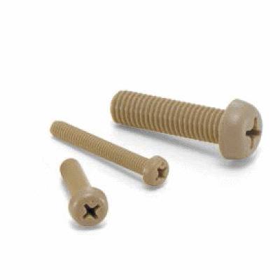 Plastic Screw PEEK / Slotted Pan Head Machine Screw / Inch Thread