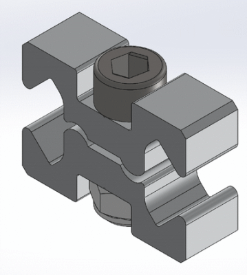 Beam - Single union clamp for curved half-profile