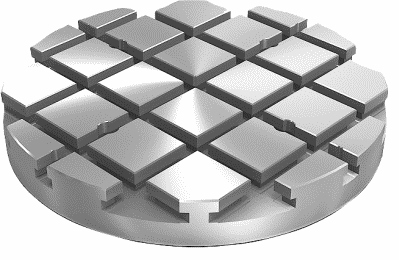 Plaques de base rondes en fonte grise avec rainures en T