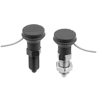 Indexing plungers steel or stainless steel with status sensor, hardwired