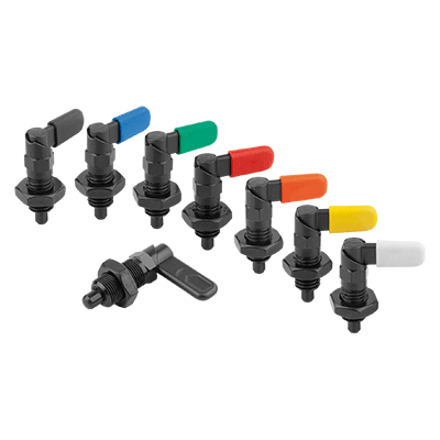 Cam-action indexing plungers with stop