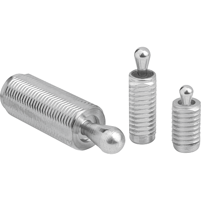 Lateral spring plungers with threaded sleeve