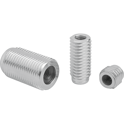Lateral spring plungers with threaded sleeve, without thrust pin