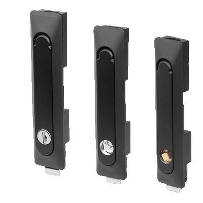 Leva girevole in plastica, foro di montaggio quadrato, interasse fori di montaggio 50x50x50 mm, con mezzo cilindro profilato