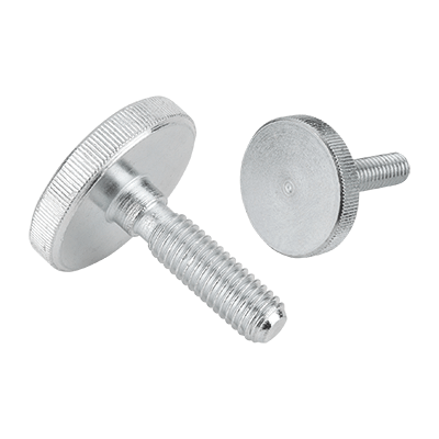 Knurled screws low head steel and stainless steel, DIN 653
