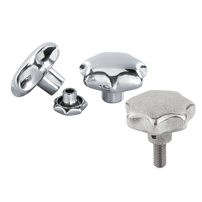 Star grips aluminium, similar to DIN 6336