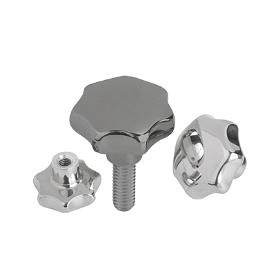Star grips in stainless steel, similar to DIN 6336