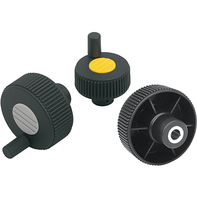 Knurled knobs with grip
