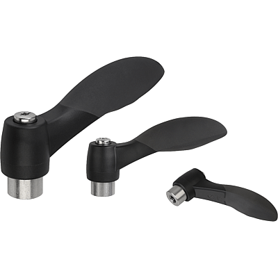 Clamp levers 2K internal thread, steel parts in stainless steel