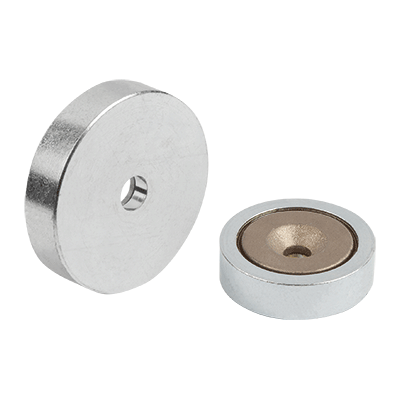 Magnets shallow pot with countersink SmCo