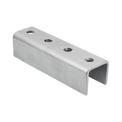 Rail connector, heavy duty for C-profile mounting rails System 41