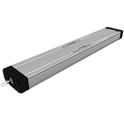 Linear actuator axle with ball screw drive and two profile guide rails