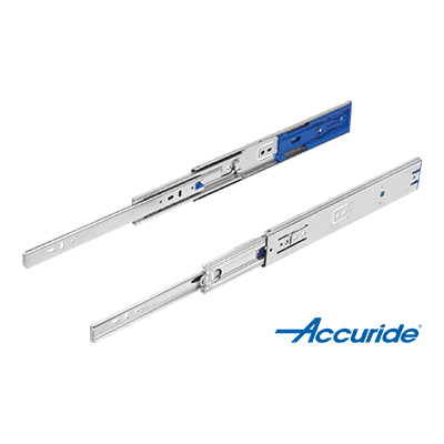 Steel telescopic slides for side mounting, full extension, load capacity up to 68 kg