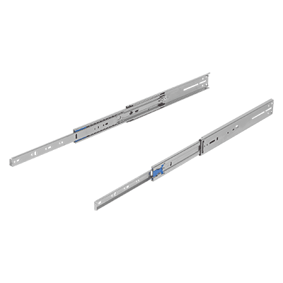 Teleskopskenor i stål för montering på sidan, överutdragbara, bärförmåga upp till 82 kg