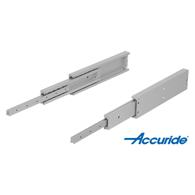 Teleskopskenor i aluminium för montering på sidan, helt utdragbara, bärförmåga upp till 300 kg