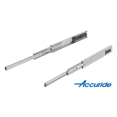 Teleskopskenor i stål för montering på sidan, helt utdragbara, bärförmåga upp till 100 kg