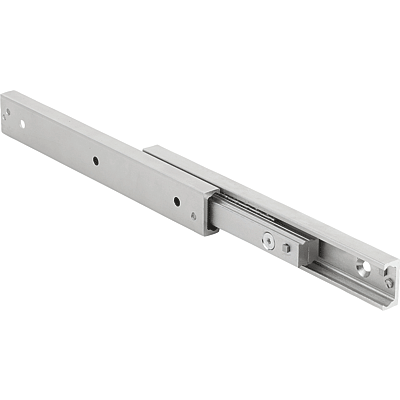 Teleskopskenor i stål dubbelanordnade, helt utdragbara, bärförmåga upp till 133 kg