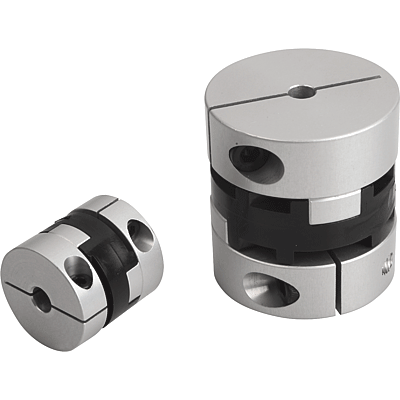 Oldham-type couplings with radial clamping hub