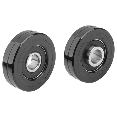 Roulettes de guidage en plastique cylindriques sans axe