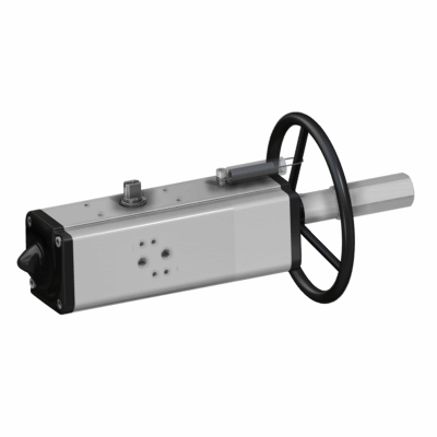 "Aluminium double acting ""DA"" with integrated handwheel"