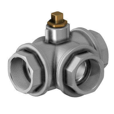 3-way threaded-ends brass ball valve,"T" or "L" port