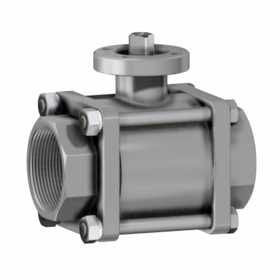 2-way full-bore three pieces, threaded-ends or butt weld